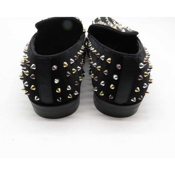 Stacy Adams Black Velvet Slip On Loafers Gold & Silver Spikes 8.5 NEW main image 5